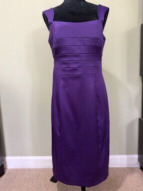 Sangria Size 12 Purple Stretch Cocktail Dress Sleeveless NWT